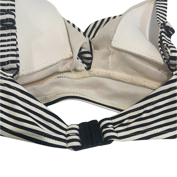 NipTuck cream and black striped swim top. Build in pads and adjustable straps. - Picture 5 of 7